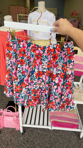 Sunny Floral High Waist Flutter Shorts