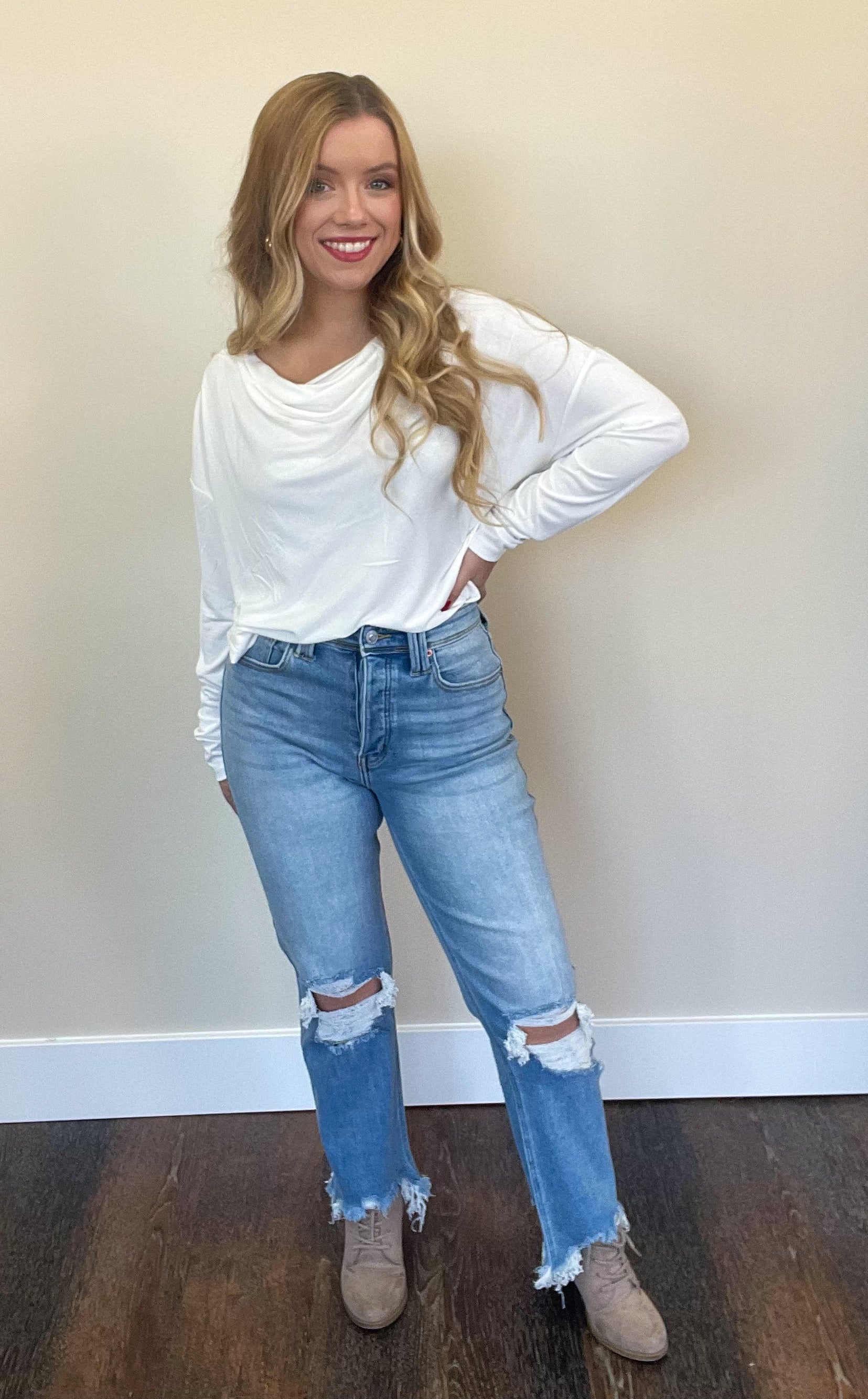 Artemis Ultra High-Rise Distressed Boyfriend Jeans