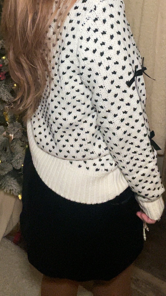 Sparkle And Glam Double Pearl Bow Detail Mini Skirt - Black