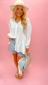 Starlight Elegance: Lantern Sleeve Blouse