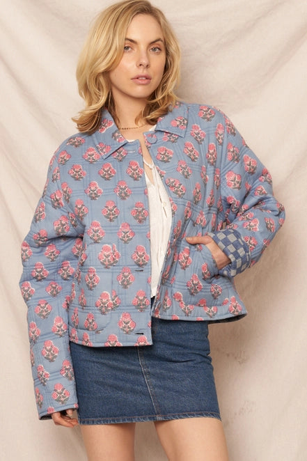 Evelyn Reversible Quilted Floral Jacket