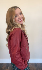 Lorelai Red Faux Leather Jacket