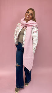 Francie Fringe Pink Scarf