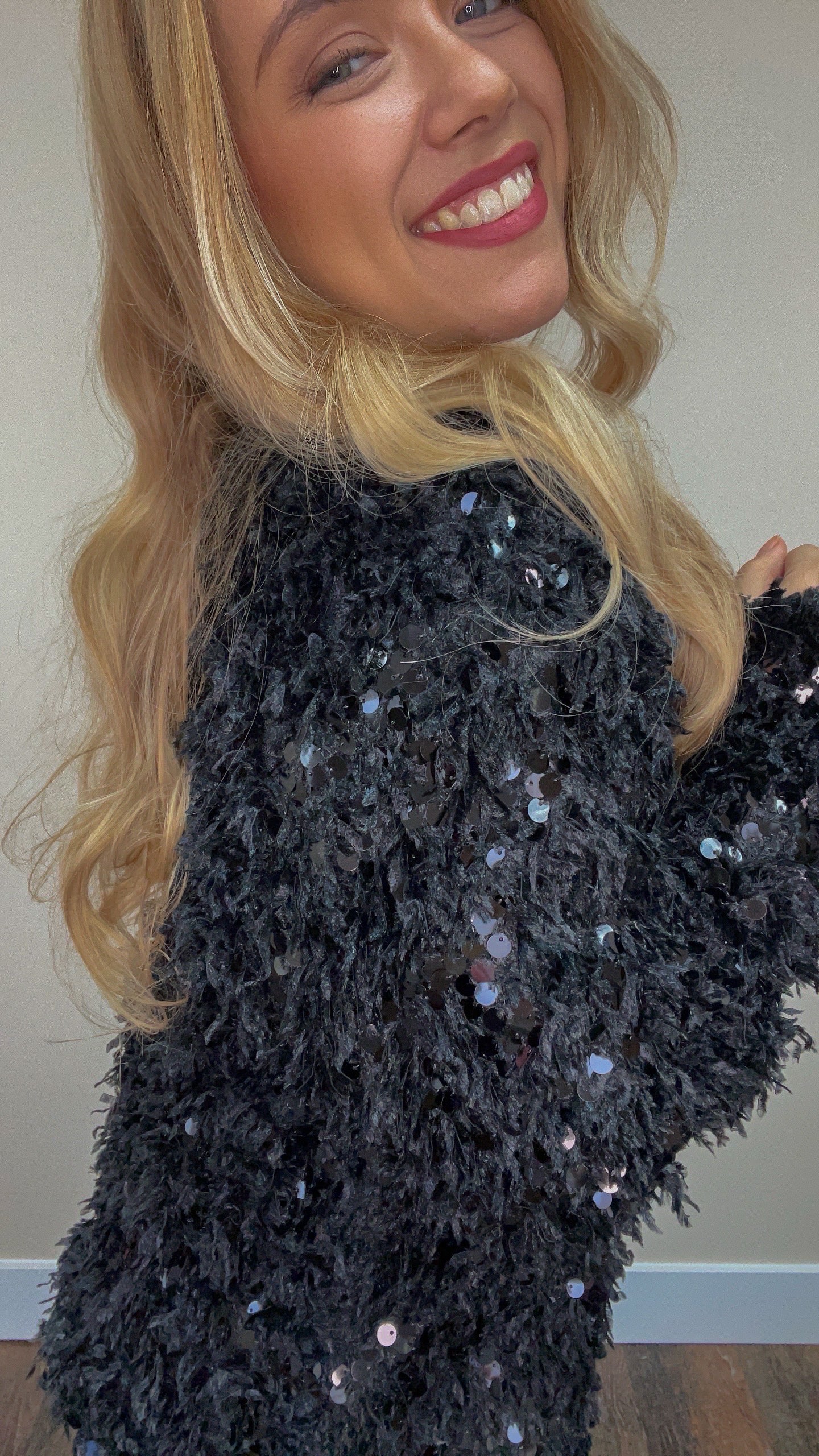 Dazzled Fuzzy Sequin Jacket