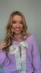 Laced in Lavender Oversized REVERSIBLE Chunky Knit Sweater