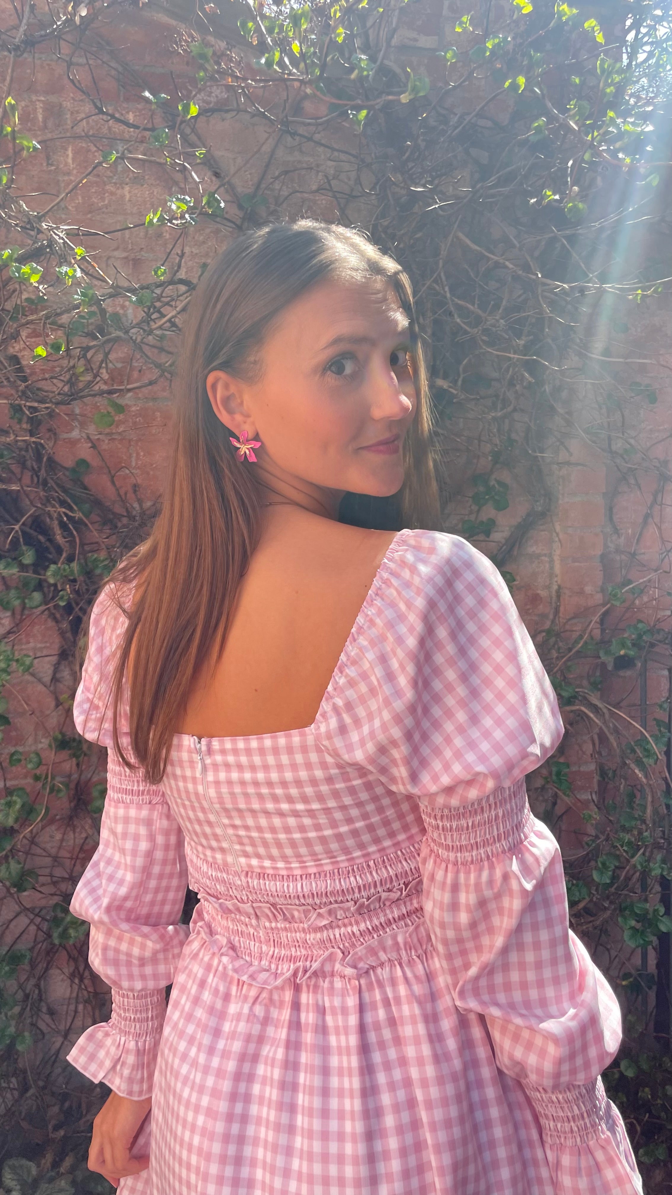 Coquette Gingham Smocked Sweetheart Mini Dress