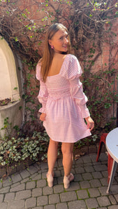 Coquette Gingham Smocked Sweetheart Mini Dress