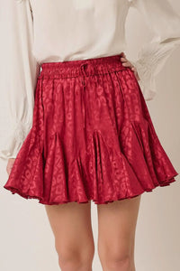 Sleigh Ride Satin Leopard Mini Skirt