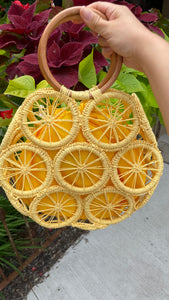 Citrus Bloom Faux Straw Handbag: In Multiple Colors and Styles