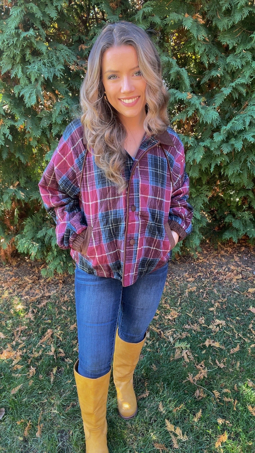 Hometown Honey Plaid Quilted Jacket