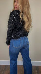 Dazzled Fuzzy Sequin Jacket