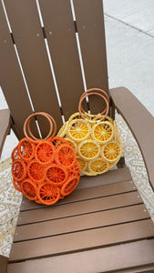 Citrus Bloom Faux Straw Handbag: In Multiple Colors and Styles