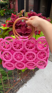 Citrus Bloom Faux Straw Handbag: In Multiple Colors and Styles