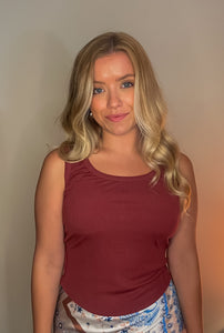 The Perfect Fit Ribbed Tank - Burgundy