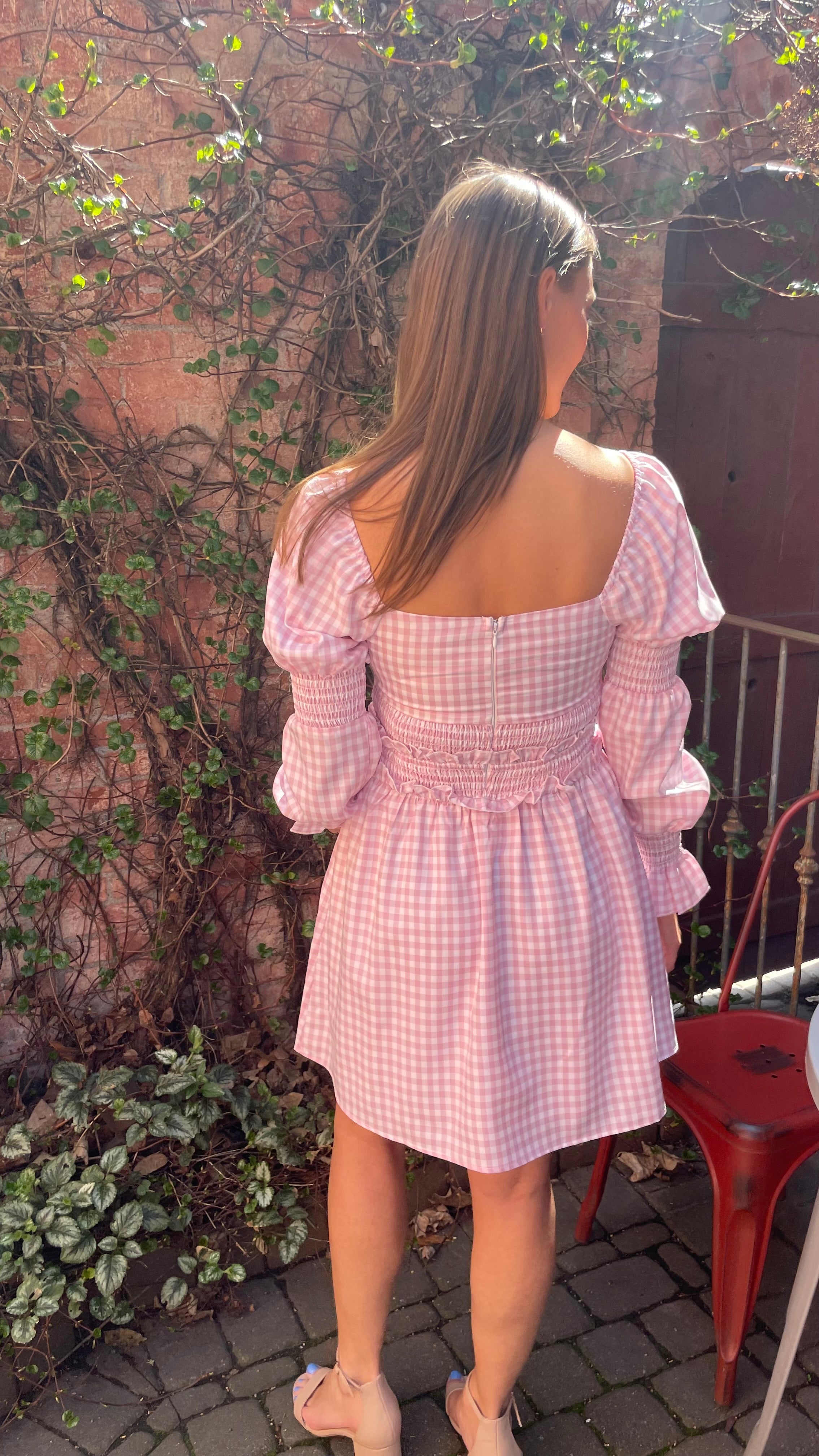 Coquette Gingham Smocked Sweetheart Mini Dress