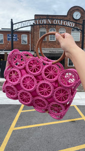 Citrus Bloom Faux Straw Handbag: In Multiple Colors and Styles