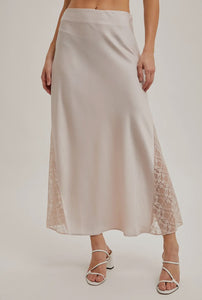 Christina Sheer Lace Peek-a-Boo Maxi Skirt