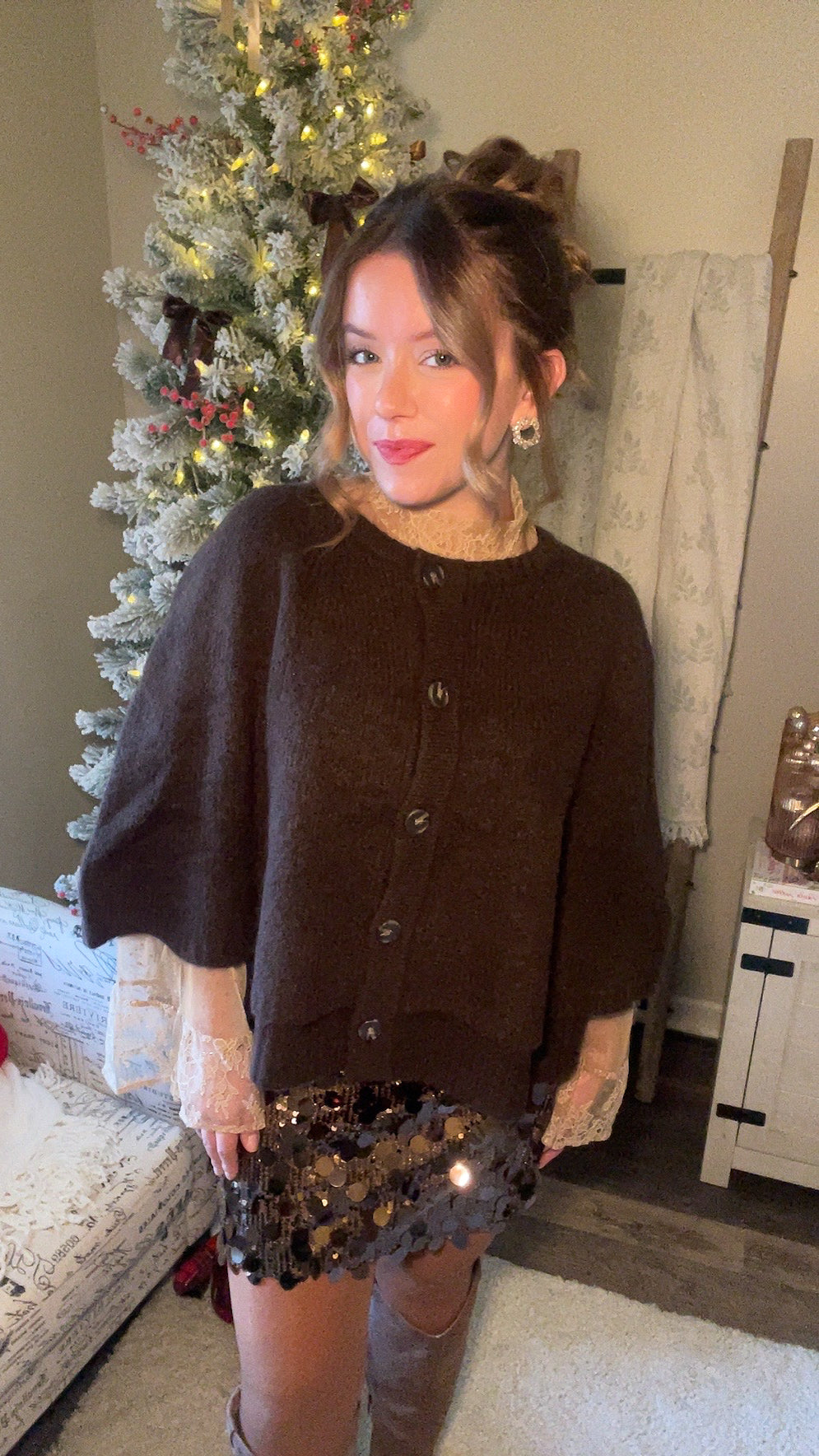 Gather Around Button Front Poncho