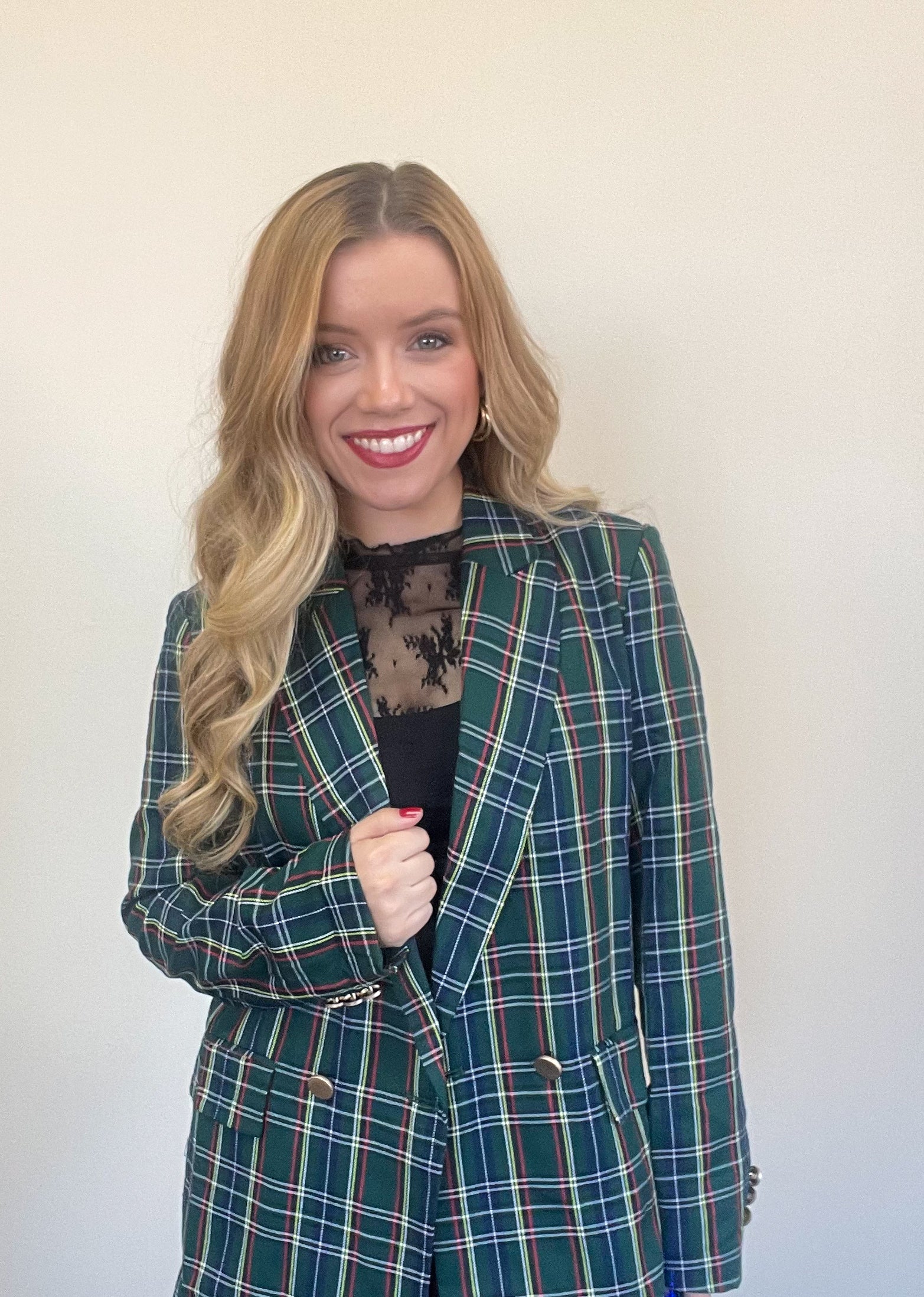 Paris Preppy Plaid Blazer