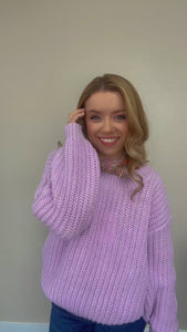 Laced in Lavender Oversized REVERSIBLE Chunky Knit Sweater