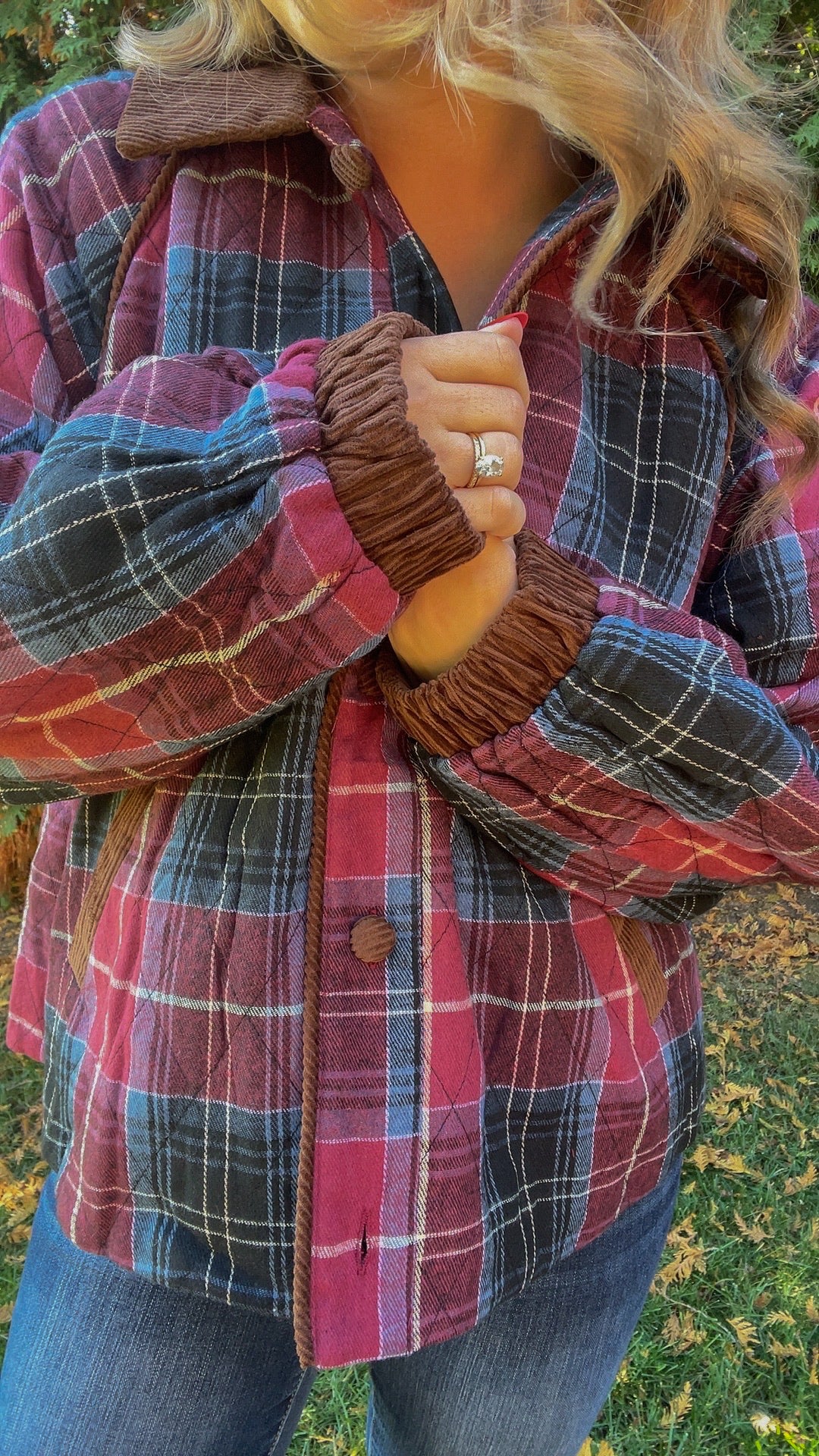 Hometown Honey Plaid Quilted Jacket