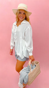 Starlight Elegance: Lantern Sleeve Blouse