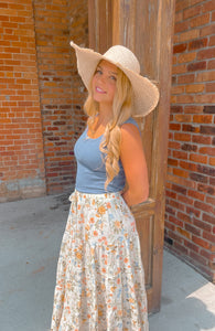 Blossom Boho Tiered Floral Maxi Skirt