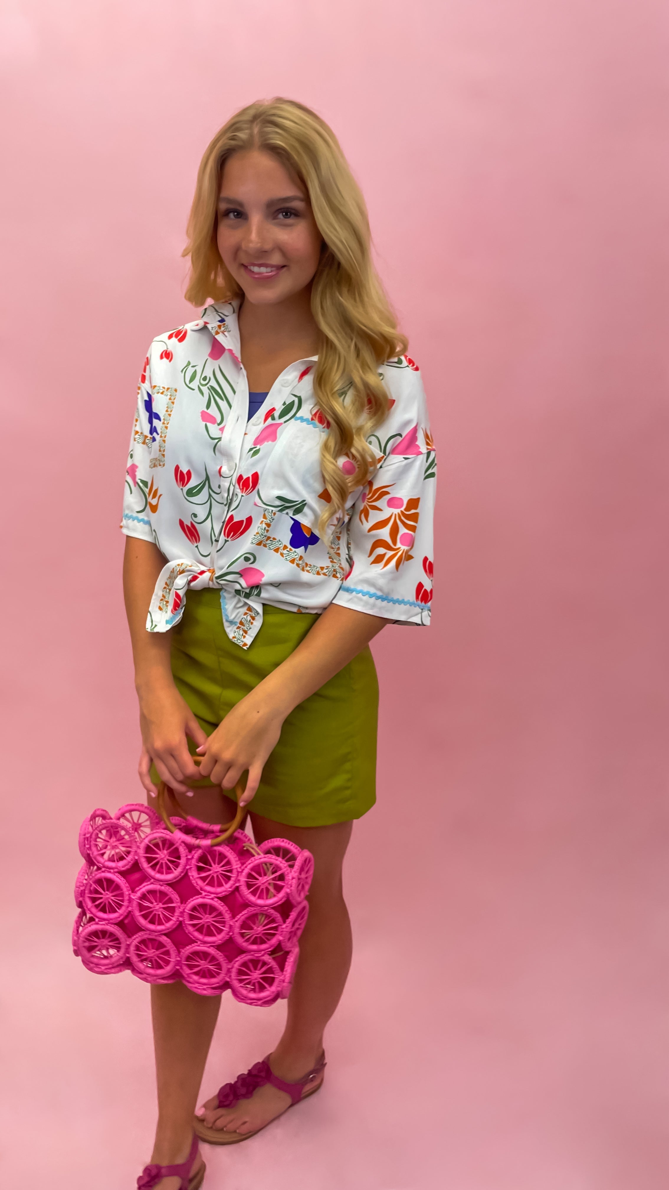 Whimsy Garden Button Down Blouse