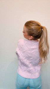 Sugar Plum Bow Cable Knit Sweater