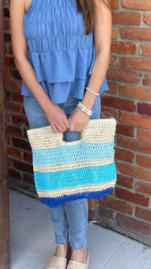 Ocean Breeze Color Block Summer Tote