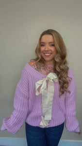 Laced in Lavender Oversized REVERSIBLE Chunky Knit Sweater