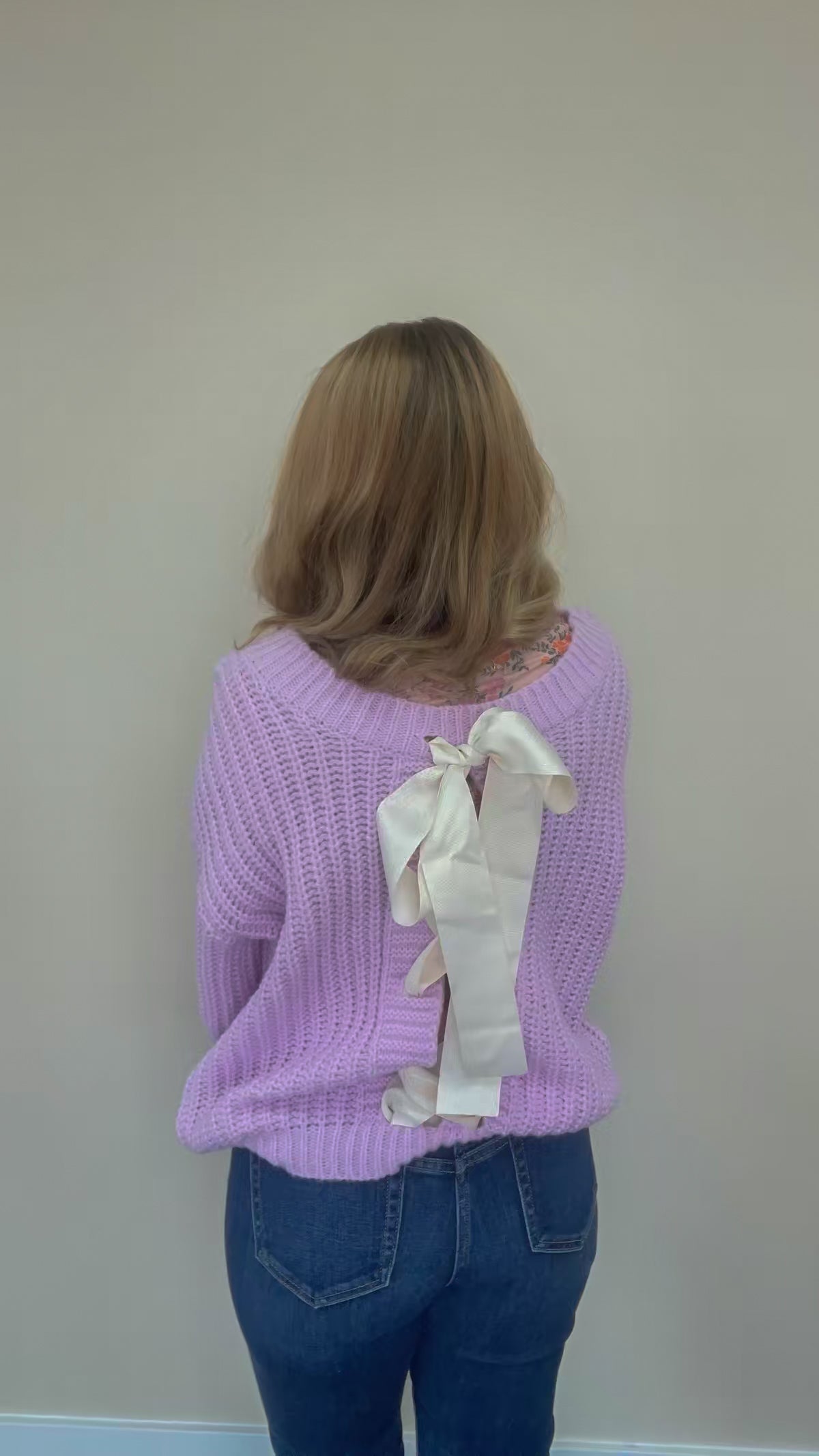 Laced in Lavender Oversized REVERSIBLE Chunky Knit Sweater