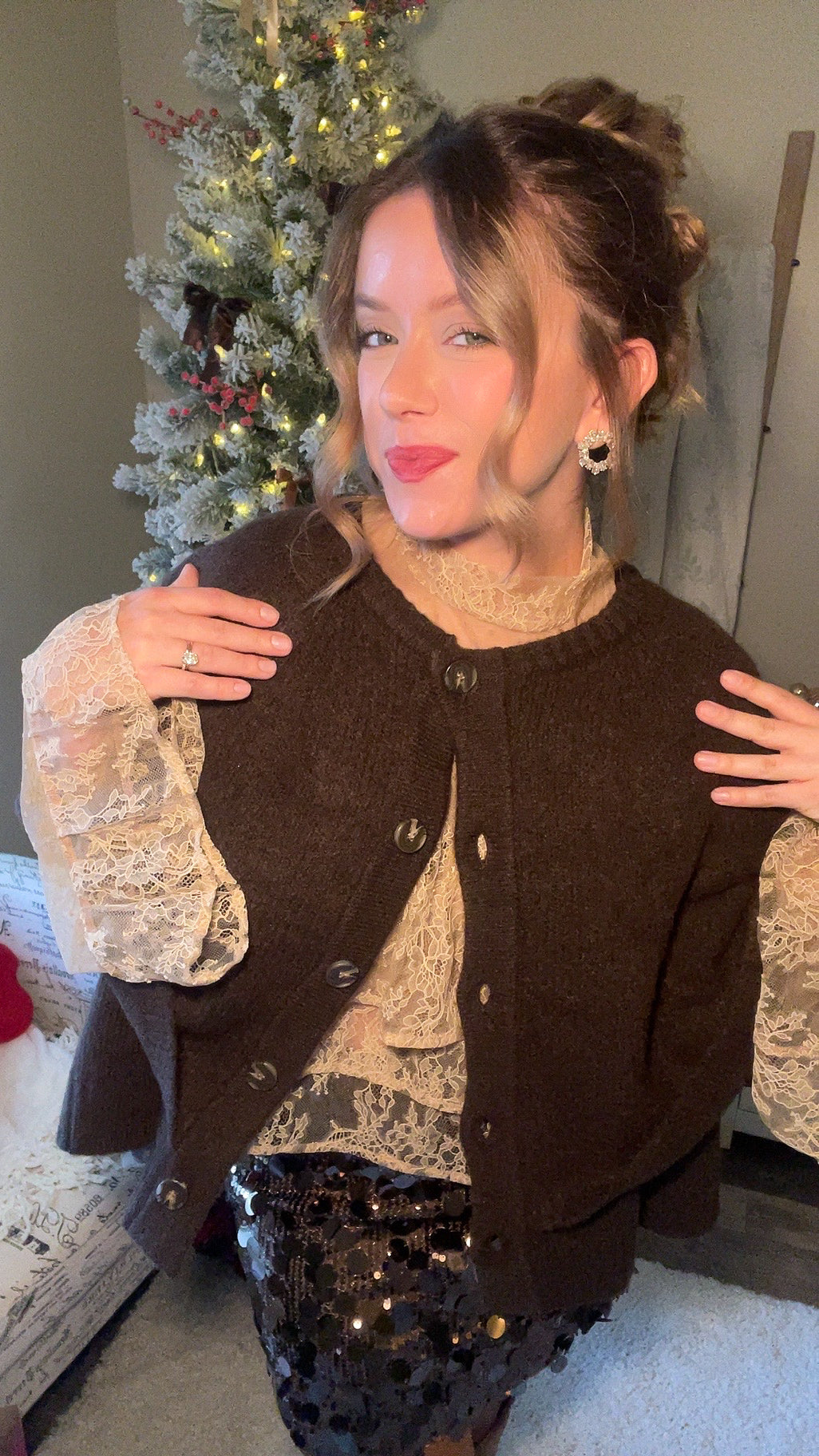 Gather Around Button Front Poncho