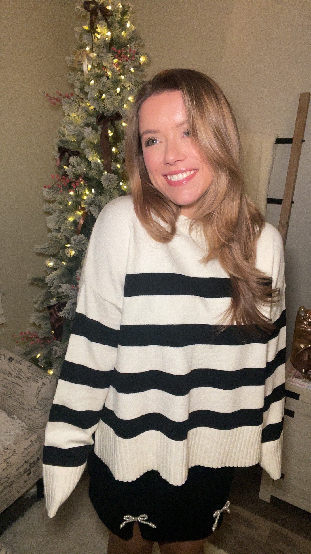 Season of Giving Striped Crewneck Sweater