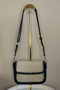 Walkable City Woven Crossbody Bag with Trim - Multiple Color Options